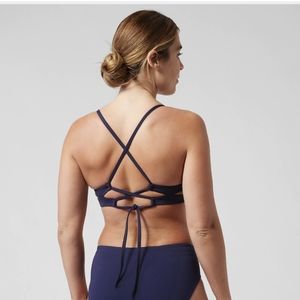 Athleta triangle top, dress blue, large